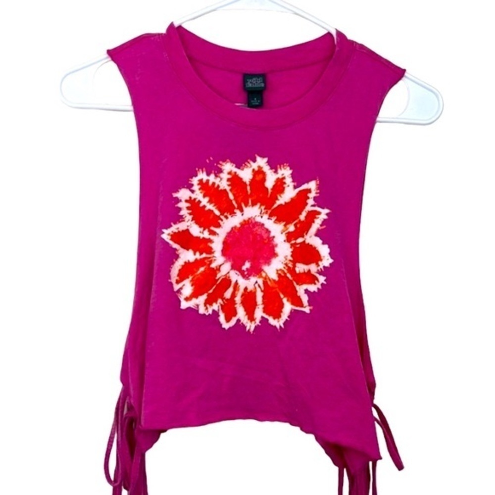 Wild Fable Flower Crop Top Cut Out Open Side Ties